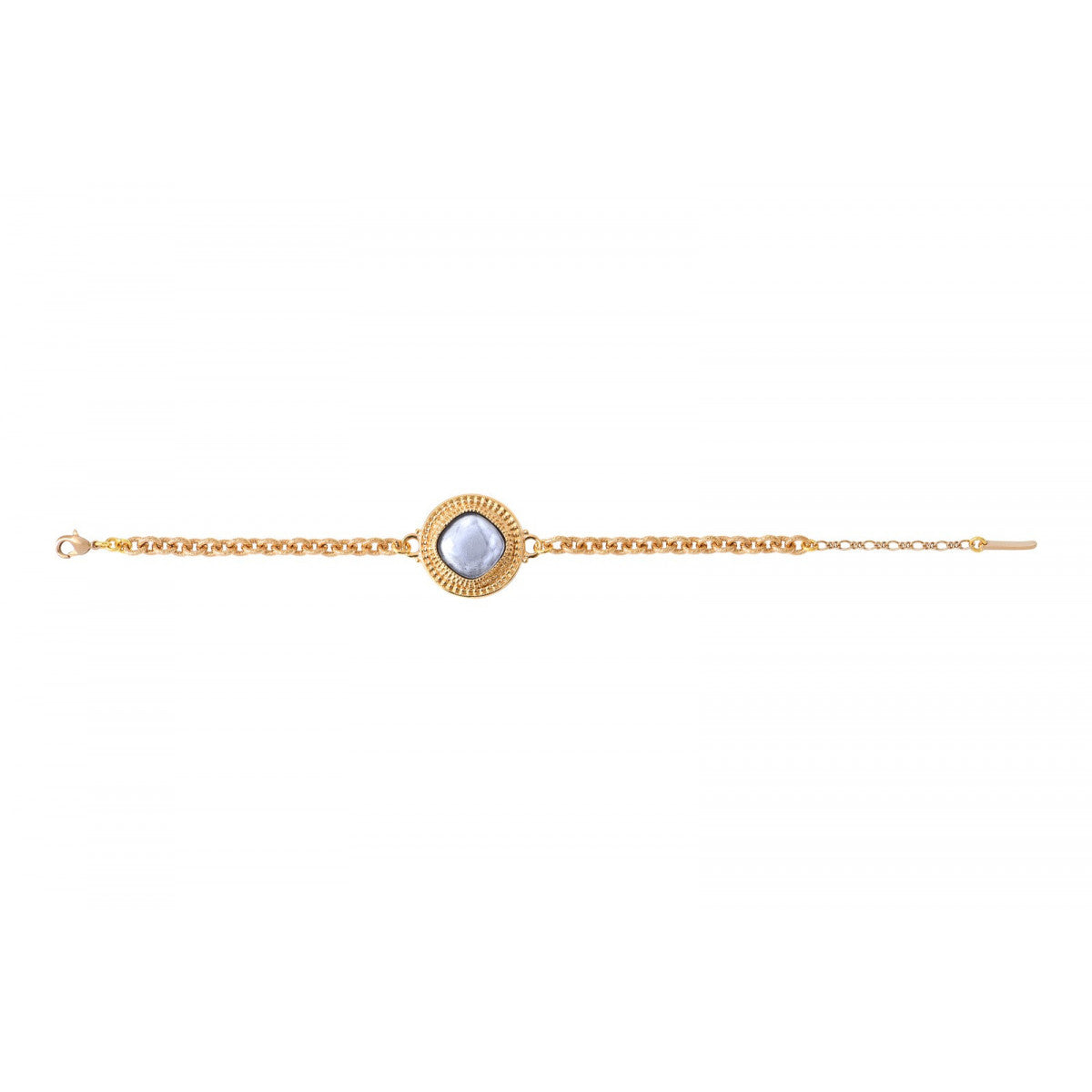Bracelet fin ajustable chic cabochon - blanc Blanc