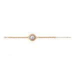 Bracelet fin ajustable chic cabochon - blanc Blanc
