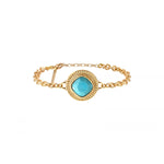 Bracelet fin ajustable tendance cabochon - turquoise Turquoise