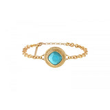 Bracelet fin ajustable tendance cabochon - turquoise Turquoise