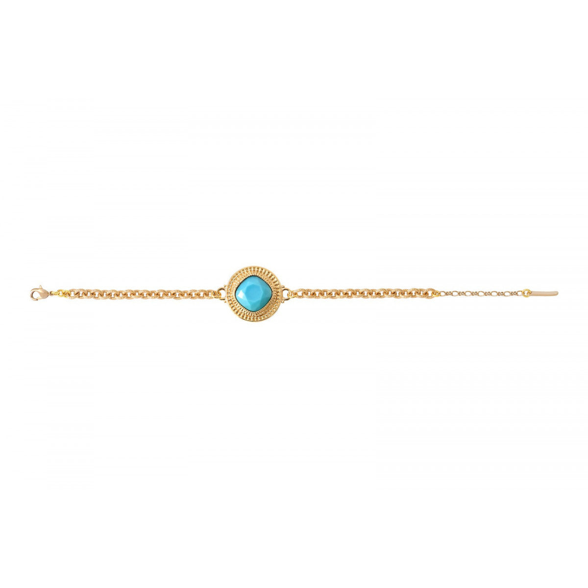 Bracelet fin ajustable tendance cabochon - turquoise Turquoise