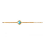 Bracelet fin ajustable tendance cabochon - turquoise Turquoise