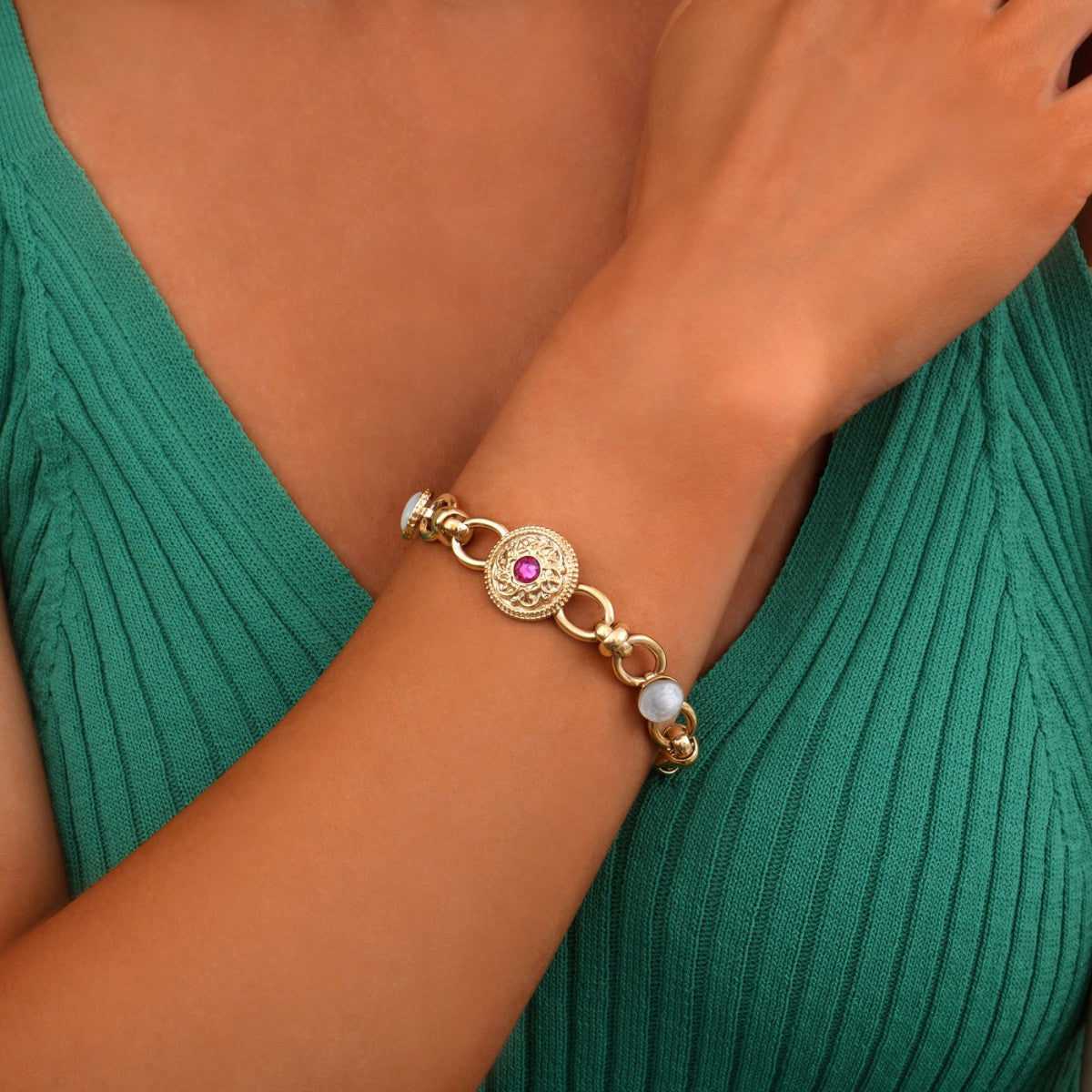Bracelet chaîne romantique cristal Prestige - blanc Blanc