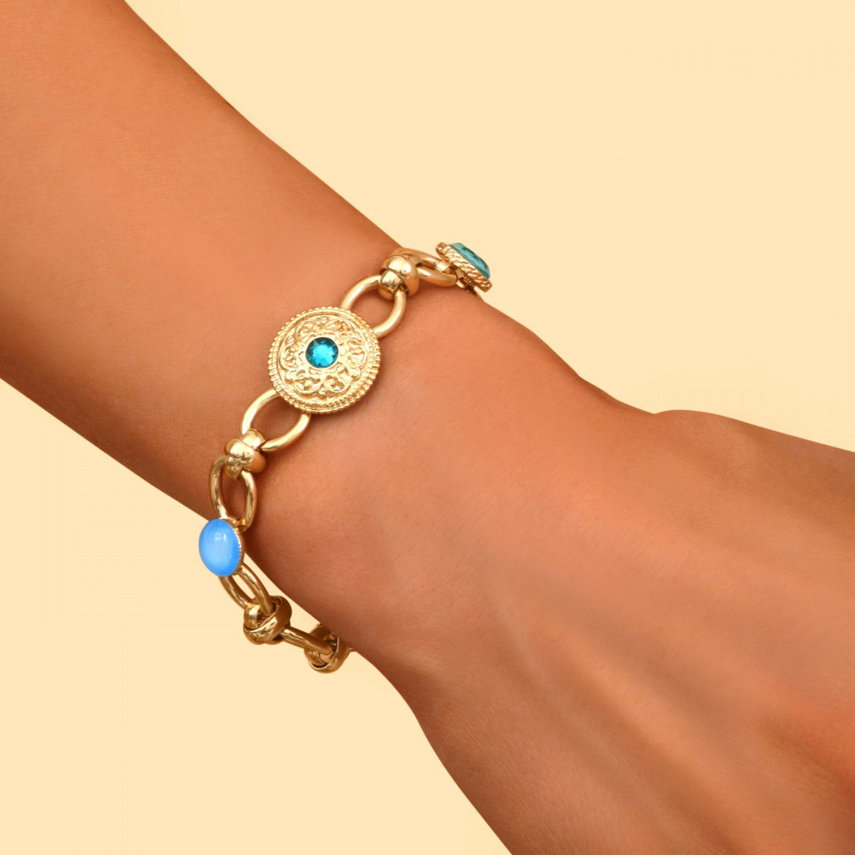 Bracelet chaîne intemporel cristal Prestige - turquoise Turquoise