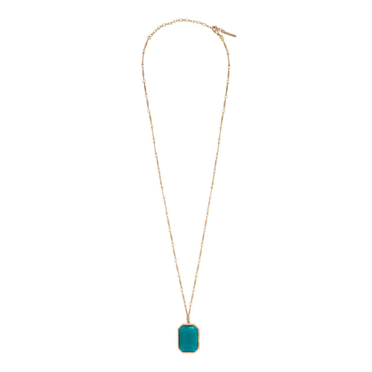 Collier pendentif réglable cabochon - vert Bleu