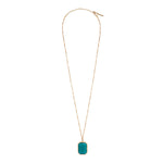 Collier pendentif réglable cabochon - vert Bleu