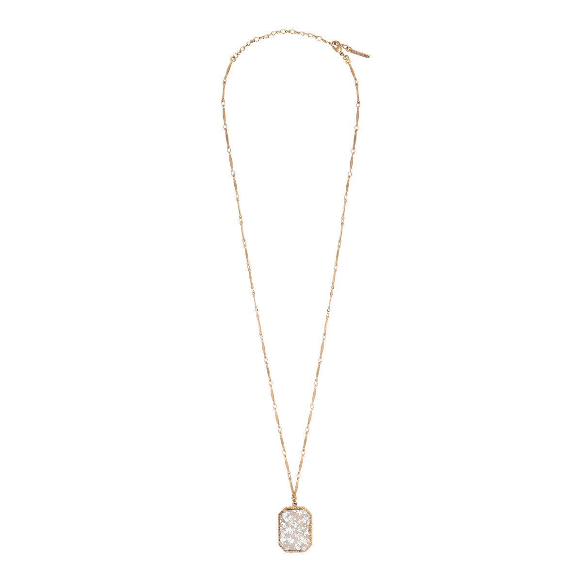 Collier pendentif réglable cabochon LOUISE - blanc Blanc