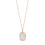 Collier pendentif réglable cabochon LOUISE - blanc Blanc