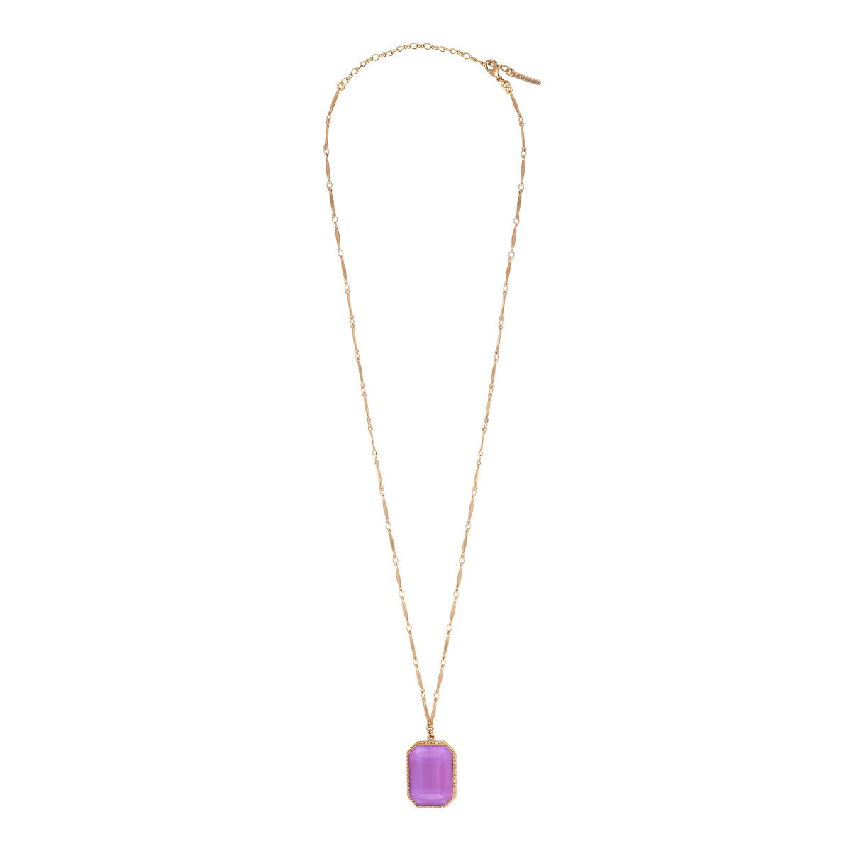 Collier pendentif réglable cabochon - mauve Rouge
