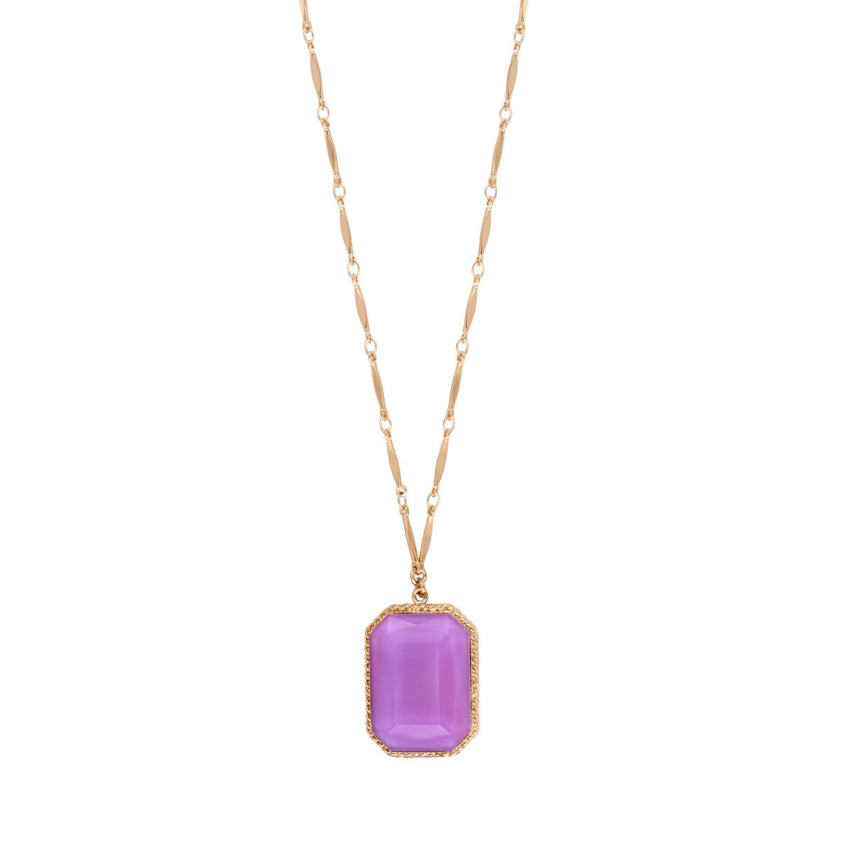 Collier pendentif réglable cabochon - mauve Rouge