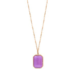 Collier pendentif réglable cabochon - mauve Rouge