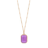 Collier pendentif réglable cabochon - mauve Rouge