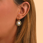 Boucles d'oreilles dormeuses romantiques cristaux - blanc Blanc