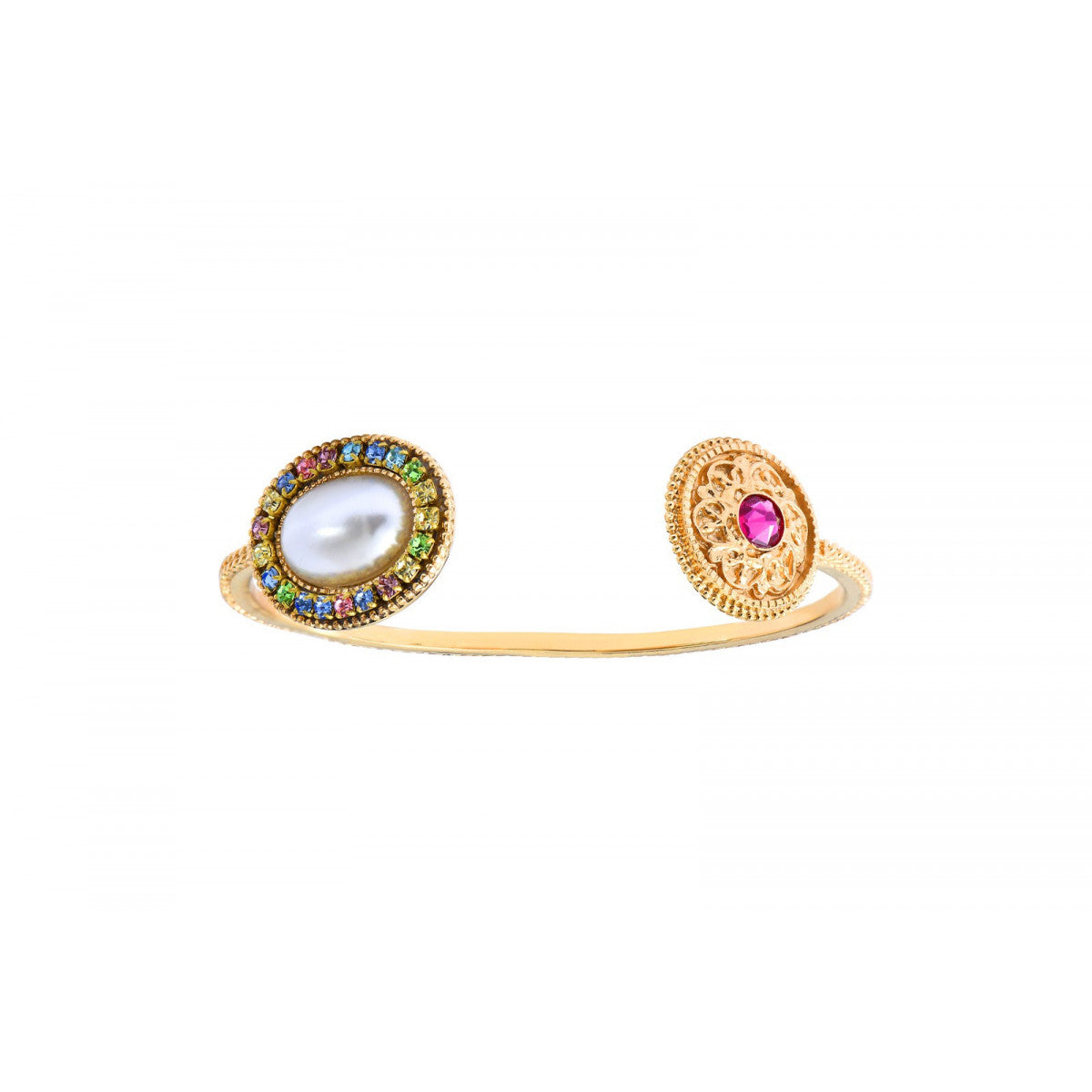 Bracelet jonc toi et moi poétique cristaux - blanc Blanc