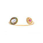 Bracelet jonc toi et moi poétique cristaux - blanc Blanc