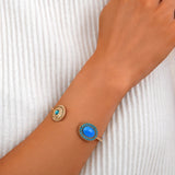 Bracelet jonc toi et moi raffiné cristaux - turquoise Turquoise