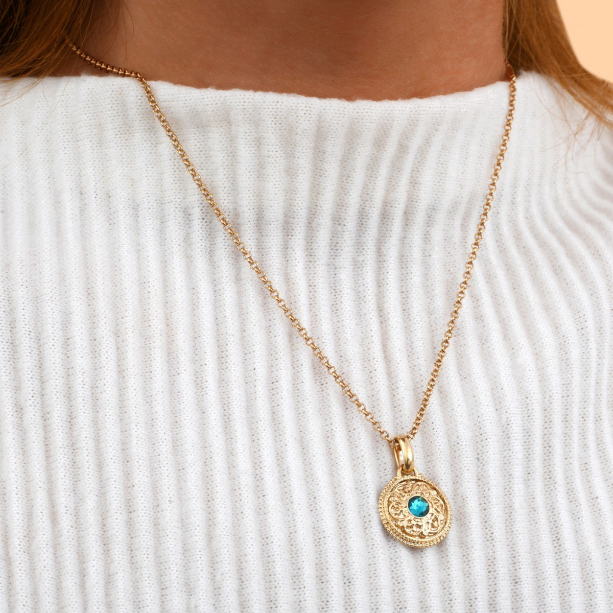 Collier pendentif romantique cristal Prestige - turquoise Turquoise