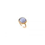 Bague cabochon féminine ajustable - blanc Blanc