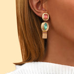Boucles d'oreilles clips fantaisie cristaux - multicolores Multi