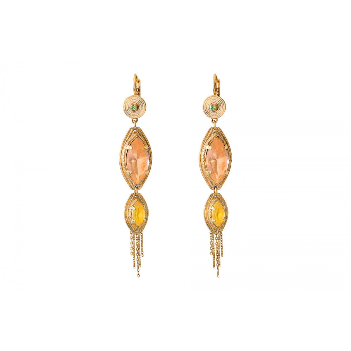 Boucles d'oreilles dormeuses festives cristaux - multicolore Multi