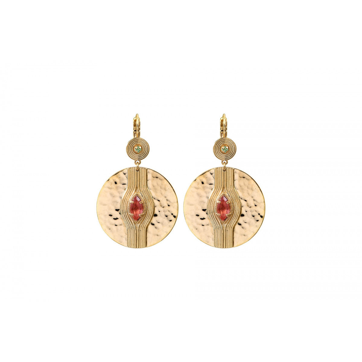 Boucles d'oreilles dormeuses modernes cristaux - multicolore Multi