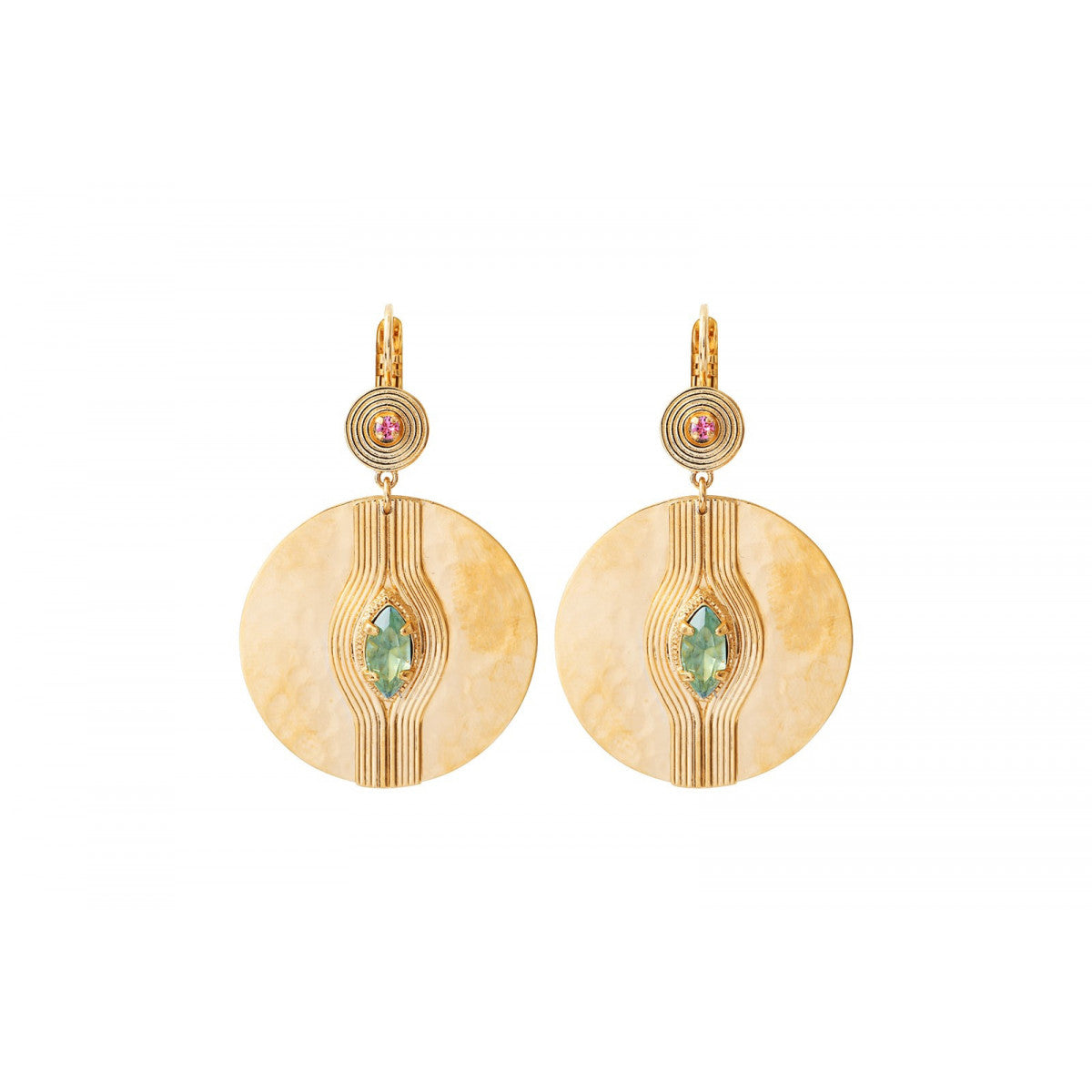 Boucles d'oreilles dormeuses tendance cristaux - turquoise Turquoise