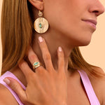 Boucles d'oreilles dormeuses tendance cristaux - turquoise Turquoise