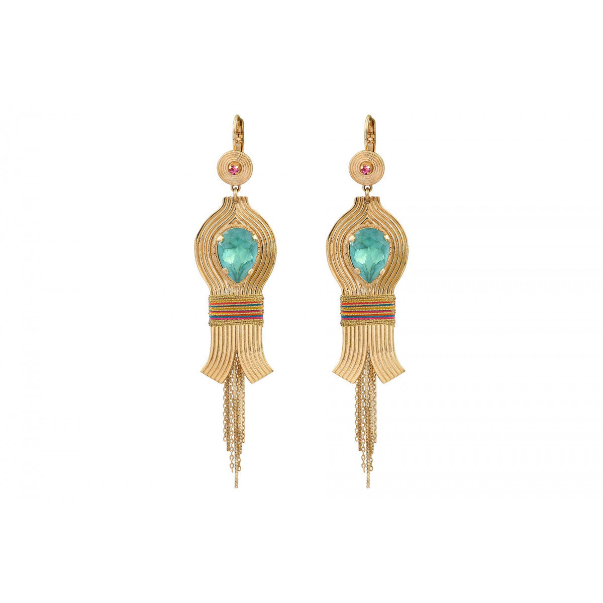 Boucles d'oreilles dormeuses chic cristaux - multicolore Multi