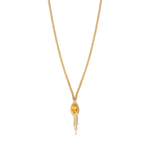 Collier pendentif réglable fantaisie cristal - jaune Jaune