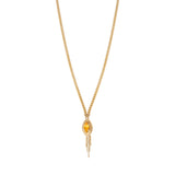 Collier pendentif réglable fantaisie cristal - jaune Jaune