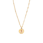 Collier pendentif réglable chic métal martelé cristal - rose Multi