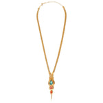 Collier mi-long cristaux fils métallisés - multicolore Multi