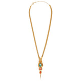 Collier mi-long cristaux fils métallisés - multicolore Multi
