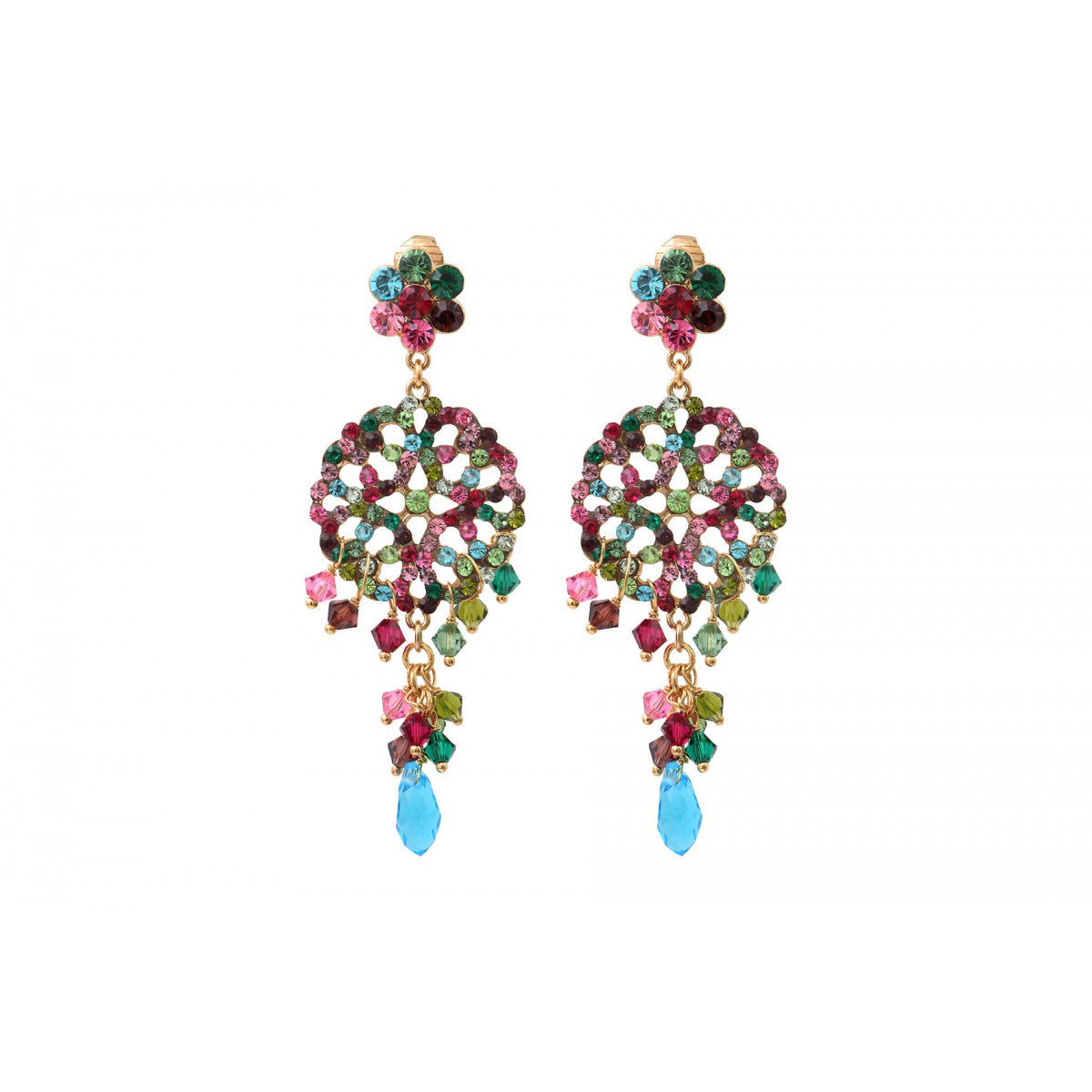 Boucles d'oreilles percées cristaux prestige - multicolore Multi