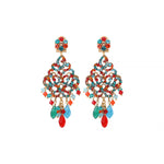 Boucles d'oreilles percées estivales cristaux prestige - rouge Bleu rouge