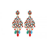 Boucles d'oreilles percées estivales cristaux prestige - rouge Bleu rouge