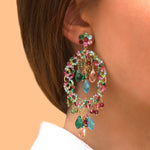 Boucles d'oreilles percées poétiques cristaux prestige - multicolore Multi
