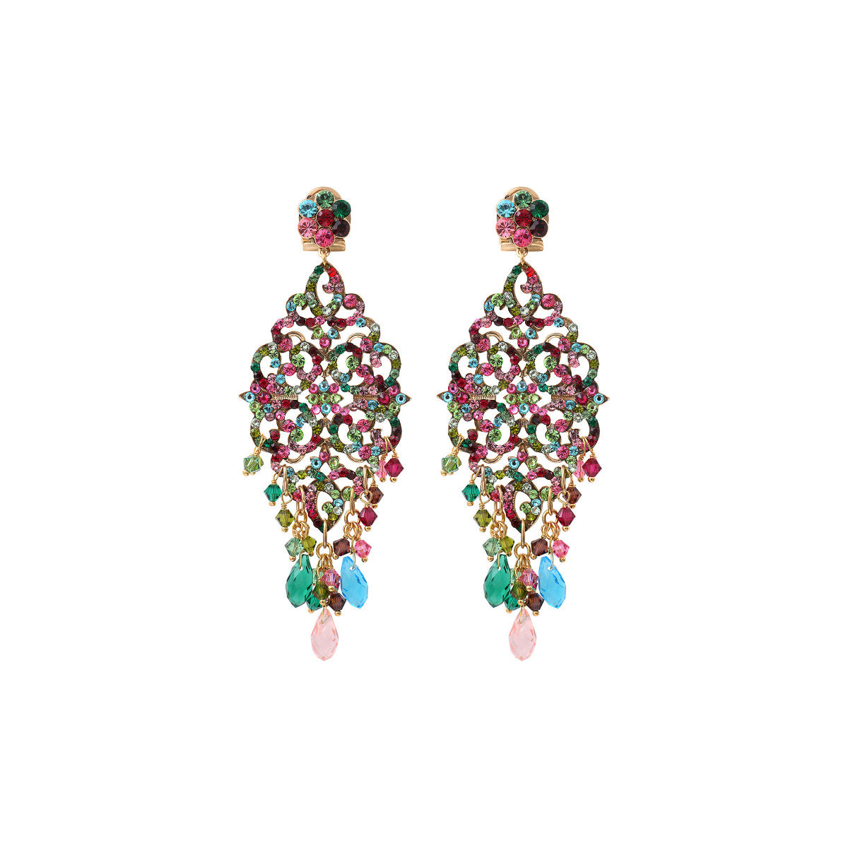 Boucles d'oreilles percées envoûtantes cristal - multicolore Multi