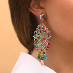 Boucles d'oreilles percées envoûtantes cristal - multicolore Multi