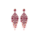 Boucles d'oreilles percées glamour cristal - fuchsia Fuchsia