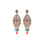 Boucles d'oreilles percées fantaisies cristal - rouge Bleu rouge