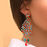 Boucles d'oreilles percées fantaisies cristal - rouge Bleu rouge
