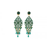 Boucles d'oreilles percées élégantes cristal - vert Emeraude