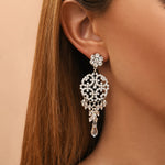 Boucles d'oreilles strass cristaux Prestige - argent Argent