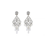 Boucles d'oreilles percées romantiques cristaux prestige - argent Argent
