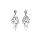 Boucles d'oreilles percées romantiques cristaux prestige - argent Argent