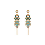 Boucles d'oreilles percées pendantes - bleu Nacre bleu