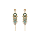 Boucles d'oreilles percées pendantes - bleu Nacre bleu