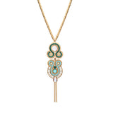 Collier pendentif réglable cristaux Prestige nacre - bleu Nacre bleu