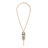 Collier pendentif réglable cristaux Prestige nacre - bleu Nacre bleu